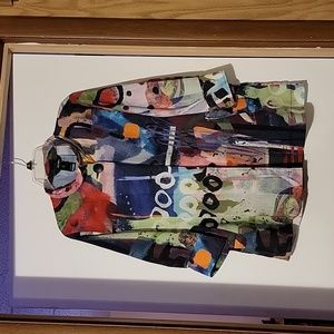 3/4 sleeve multi colored top